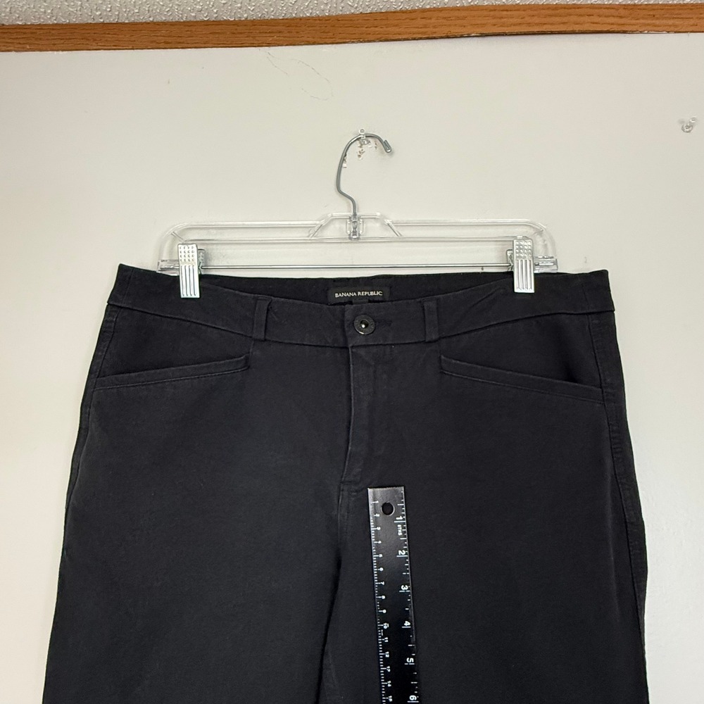 Banana Republic Pants Womens 10 Black Straight Leg Stretch Cotton Blend Trousers - Picture 3 of 8